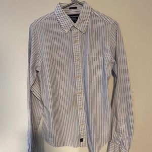 Abercrombie & Fitch White/Blue/Light Blue Muscle Dress Shirt